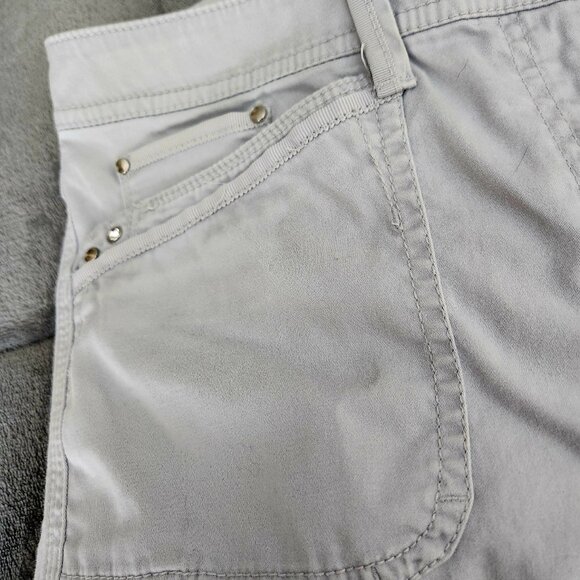 C13  Bling Cargo Pants w/ roll-up cuffs 6 Pockets Stretchy White House Black Mkt - Picture 8 of 11